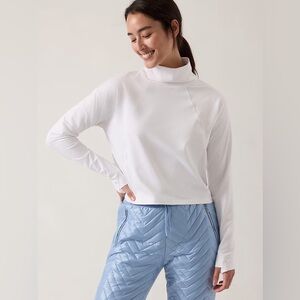 Athleta Whistler mock neck top, white